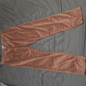 Women's Pink Corduroy Low Rise Panta